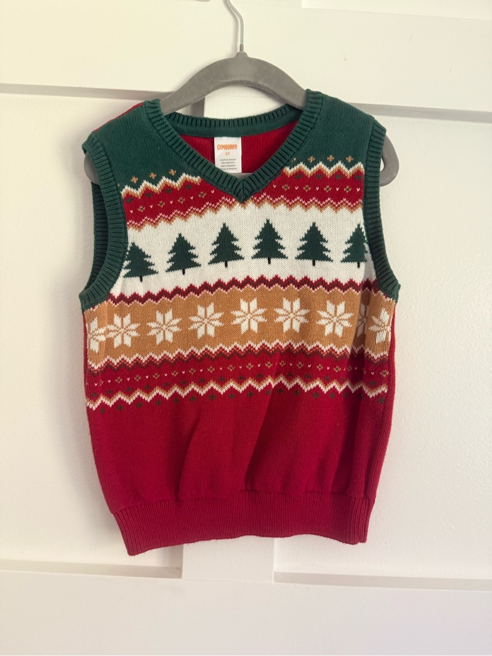 Gymboree Red and Green Holiday Knit Sweater Vest